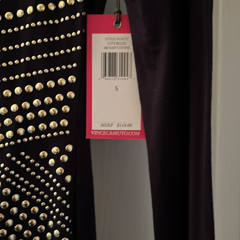 New w tags Vince camuto navy studded dress s - Picture 2 of 6